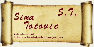 Sima Totović vizit kartica